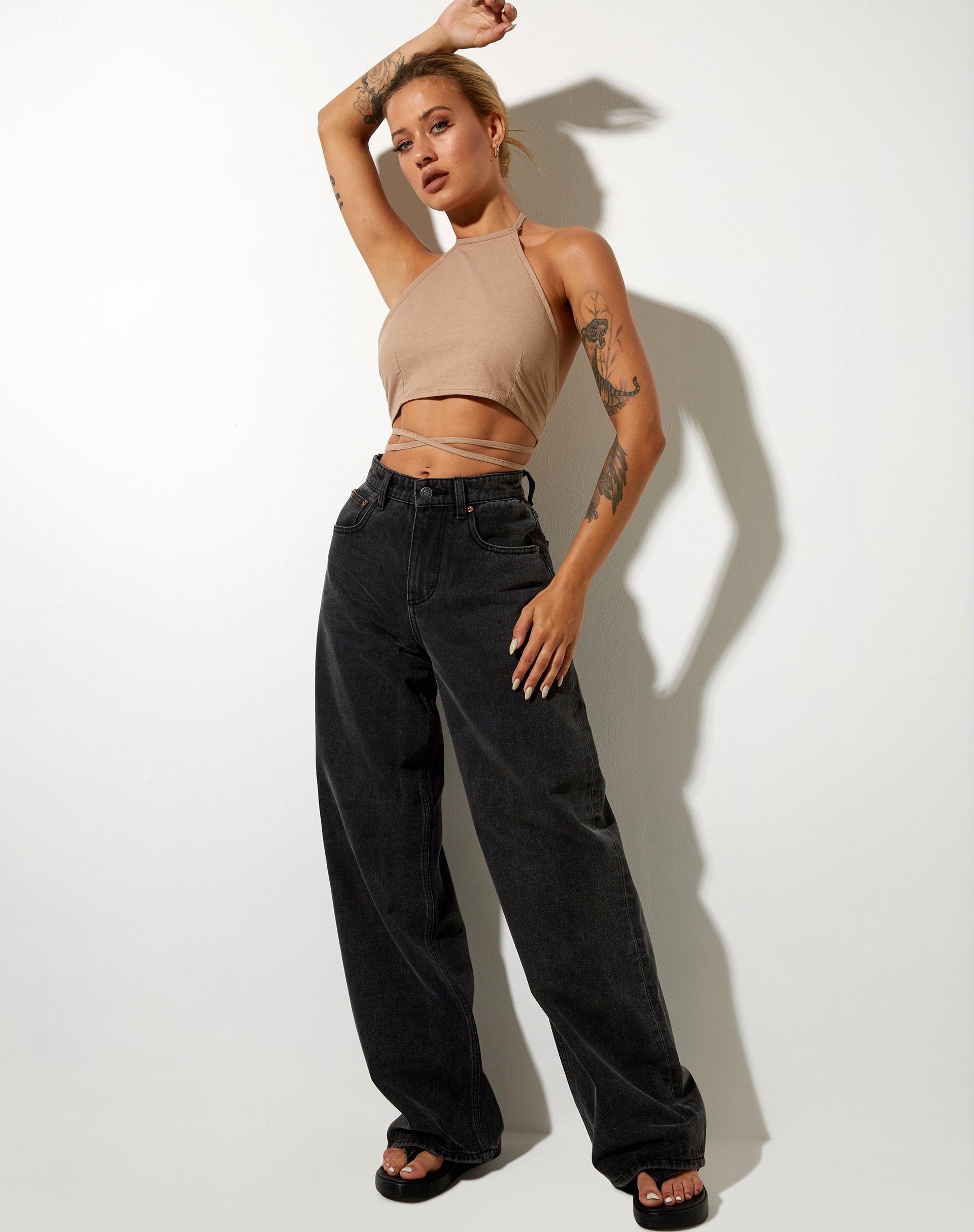Image de Wu Crop Top en Rami Biscuit