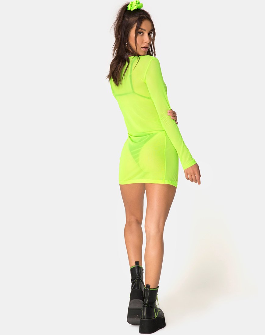 Image of Wyatt Bodycon Dress in Fluro Yellow