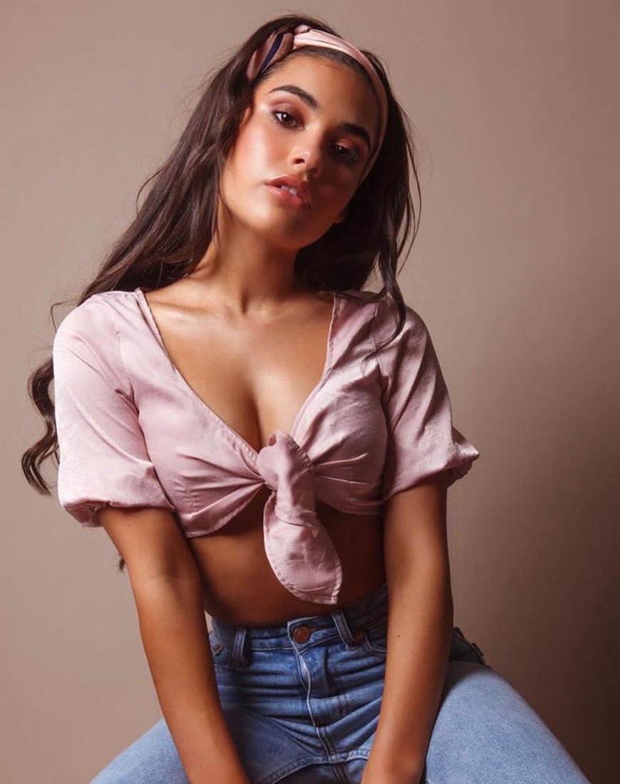 Image de Kavida Crop Top in Satin Dusty Rose