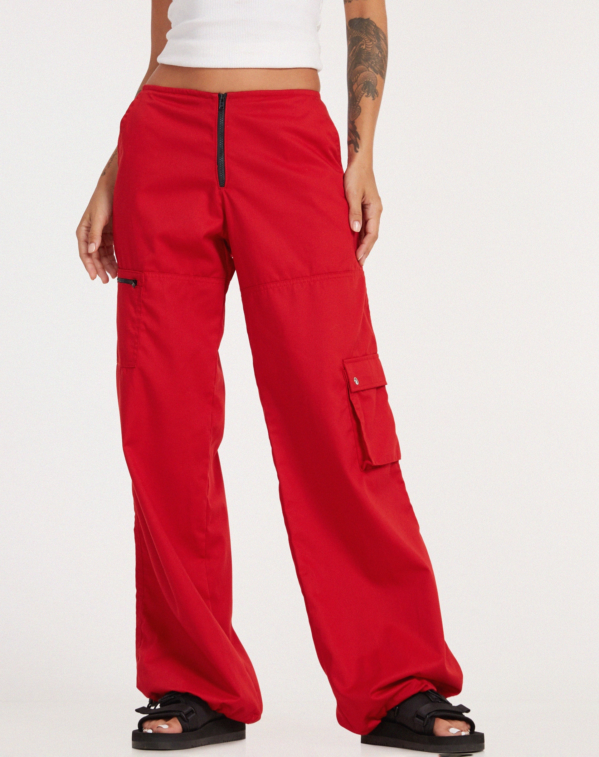 Image de Xander Cargo Trouser en Cotton Drill True Red