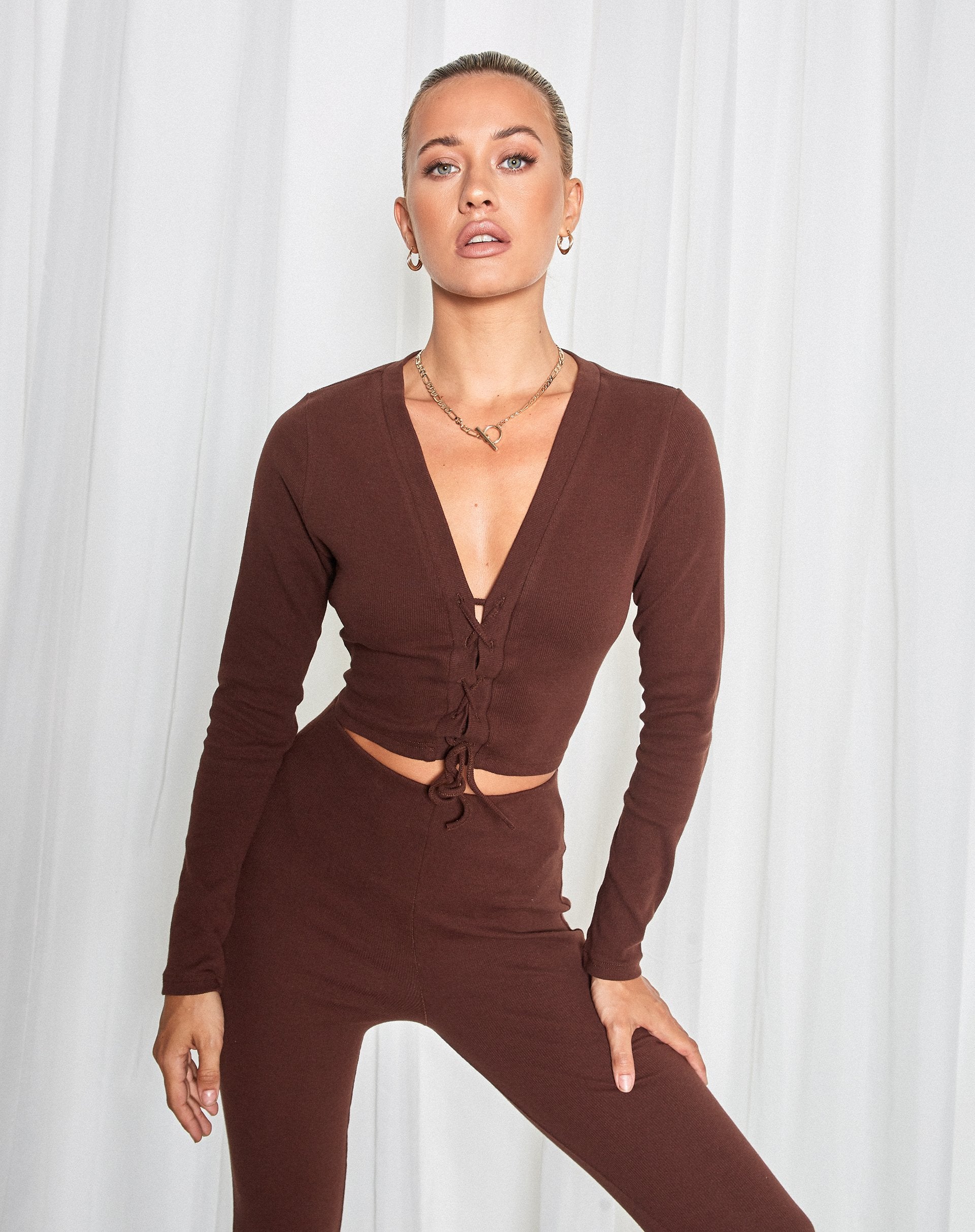 Image de Delona Long Sleeve Top in Brown