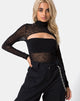 Image de Xhesi Bodice découpé en Tokyo Techno Black Net