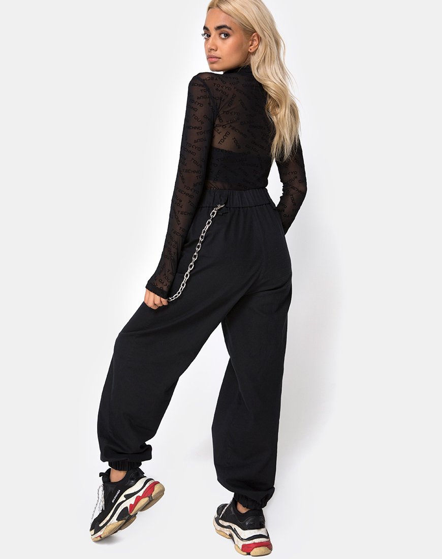 Image de Xhesi Bodice découpé en Tokyo Techno Black Net