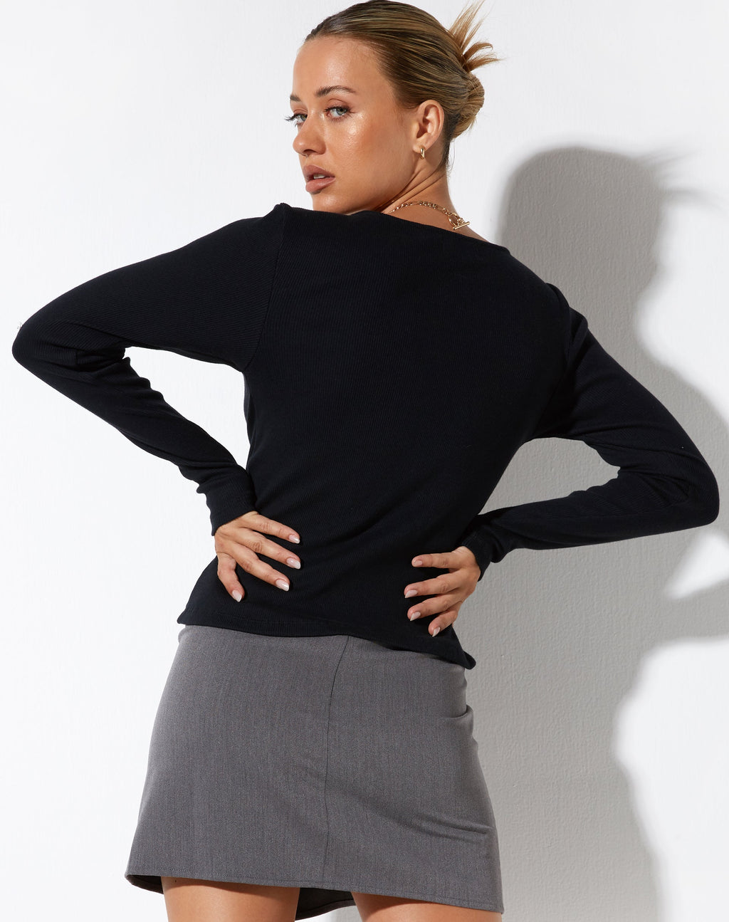 Xiur Cardi en Rib Black
