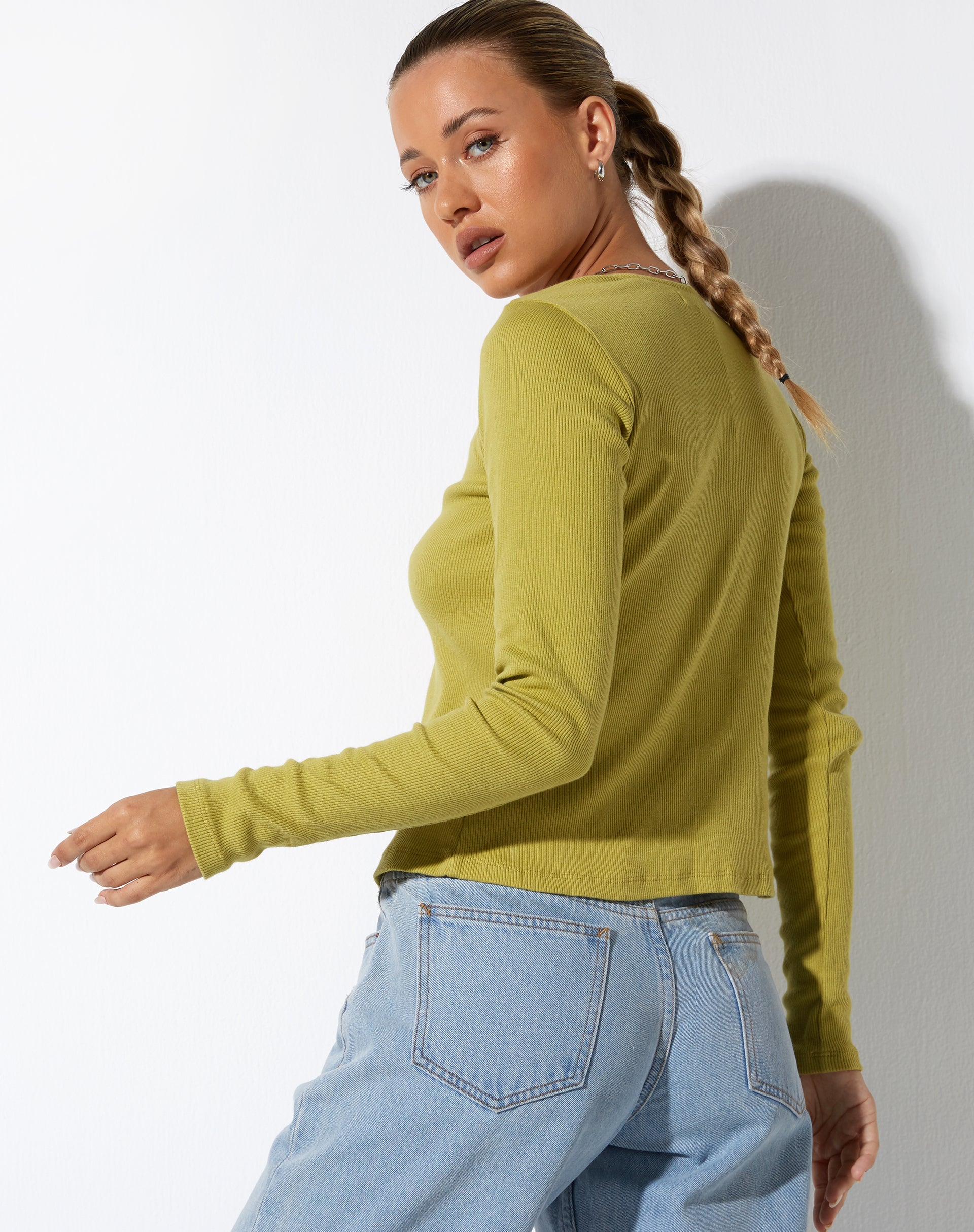 image de Xiur Cardi en Rib Cress Green