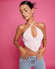 image de Domre Crop Top in Baby Pink Silver Stud Hotfix