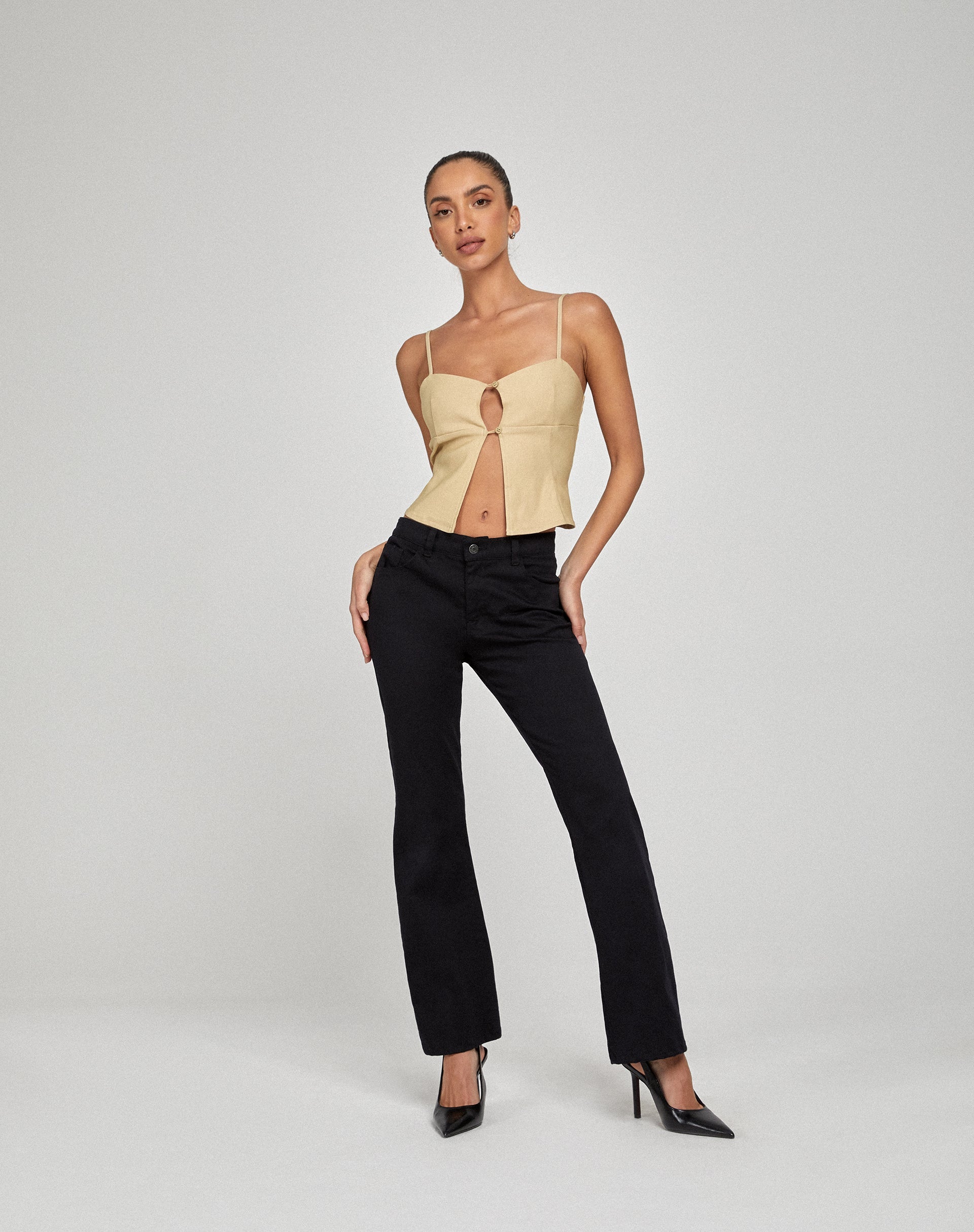 Top cami Yaka, écru tailleur