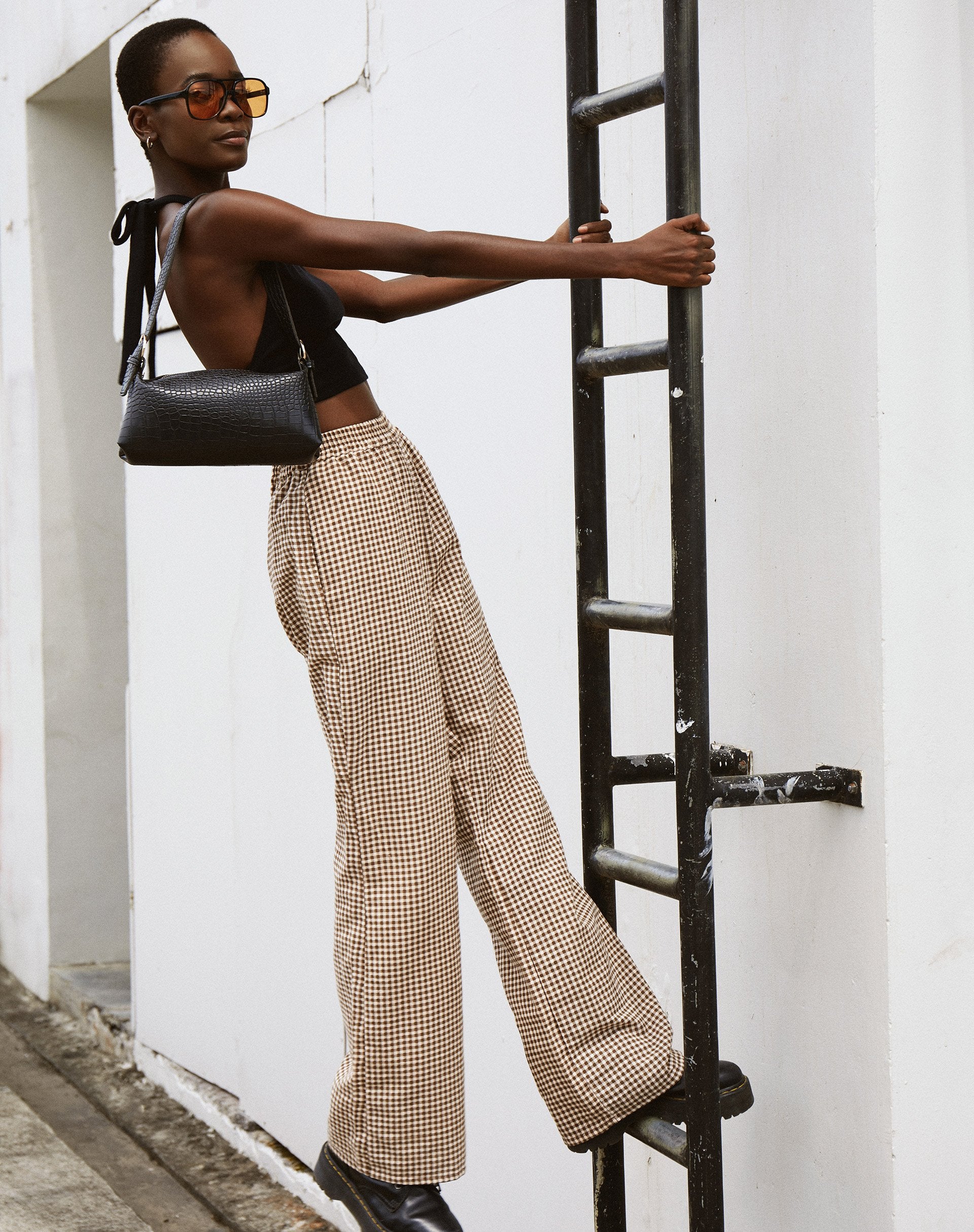 Image de la pantalon Yara en mini vichy
