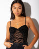 Image de Yecal Bodice Sheer in Horizontal Zebra Flock Noir