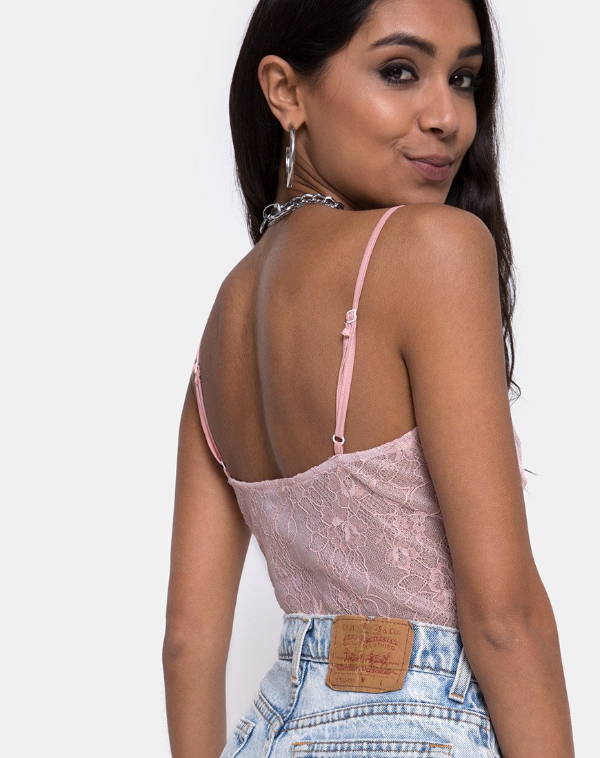 Yecal Bodice Bodice en dentelle rose