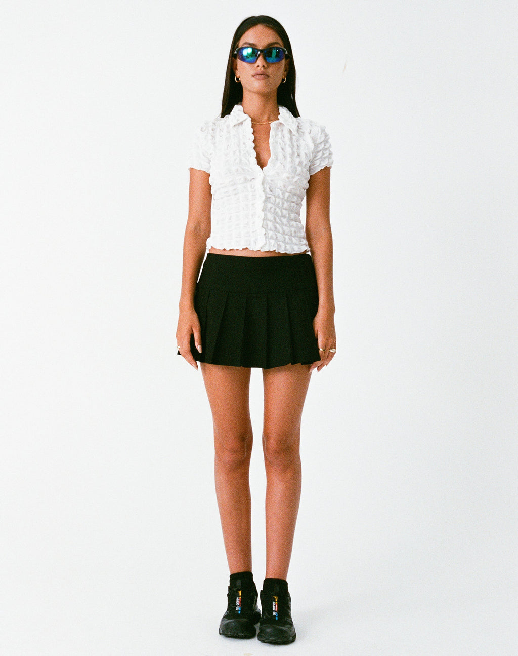 Motel X Olivia Neill Yejin - Chemise en jersey à bulles - Blanc véritable