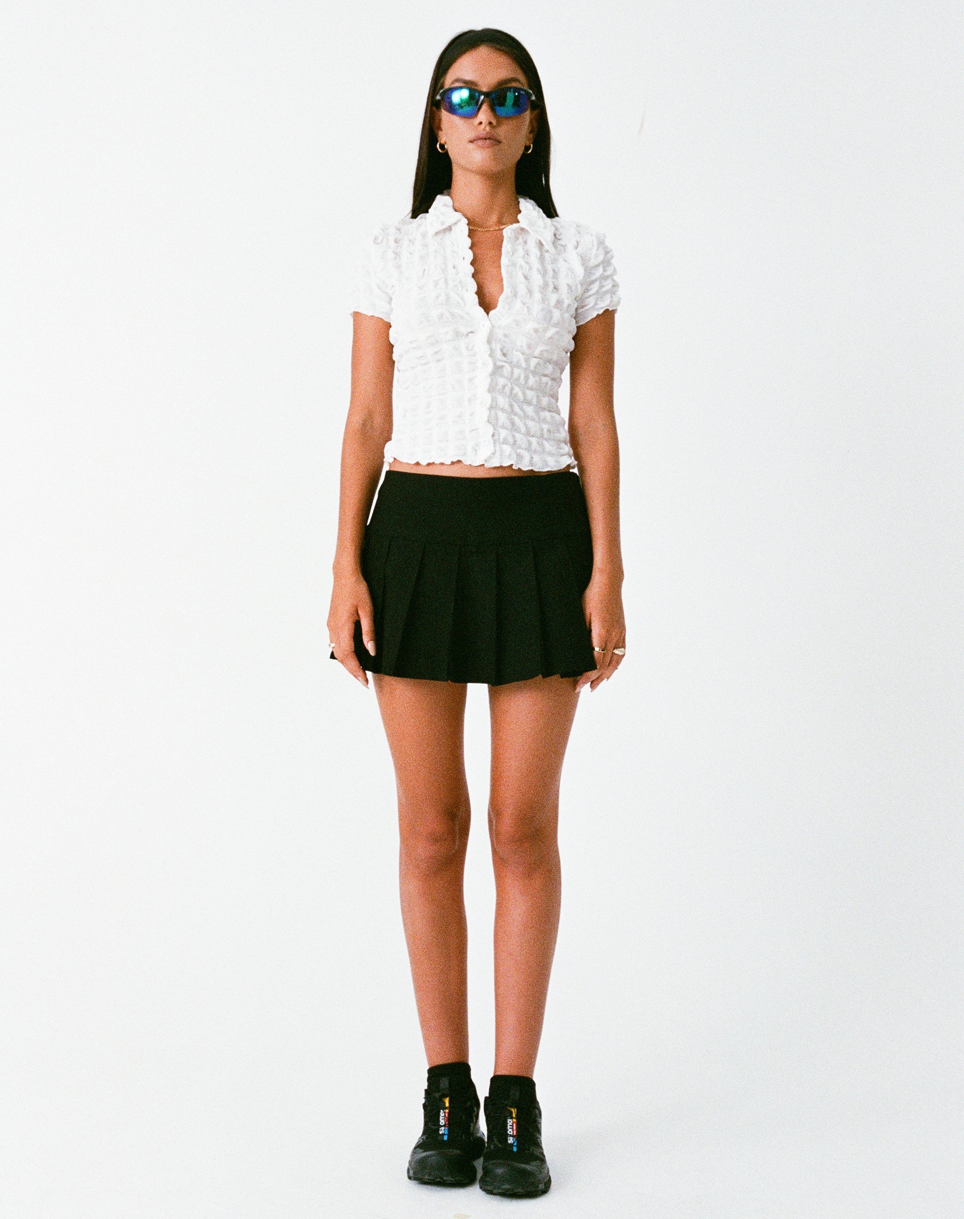 Motel X Olivia Neill Yejin - Chemise en jersey à bulles - Blanc véritable