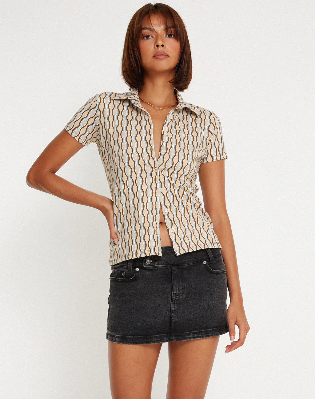 Chemise Yejin, Preppy Geo Brown