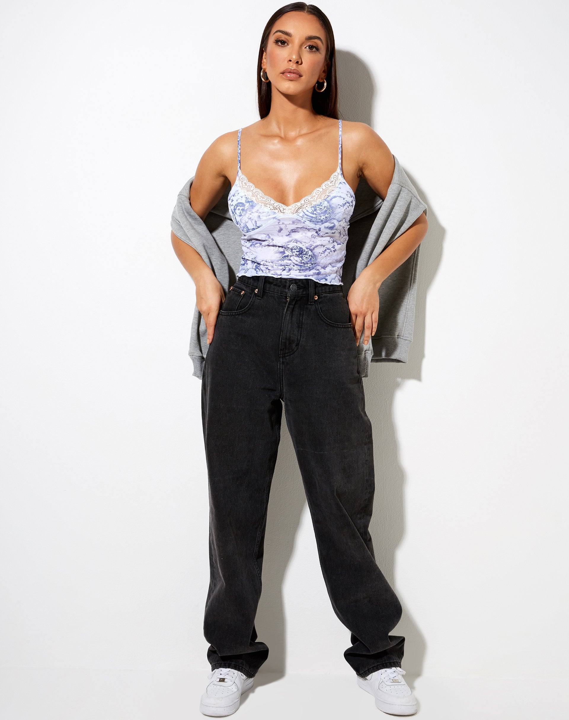 Image de Yenika Crop in 20s Cherub White and Blue