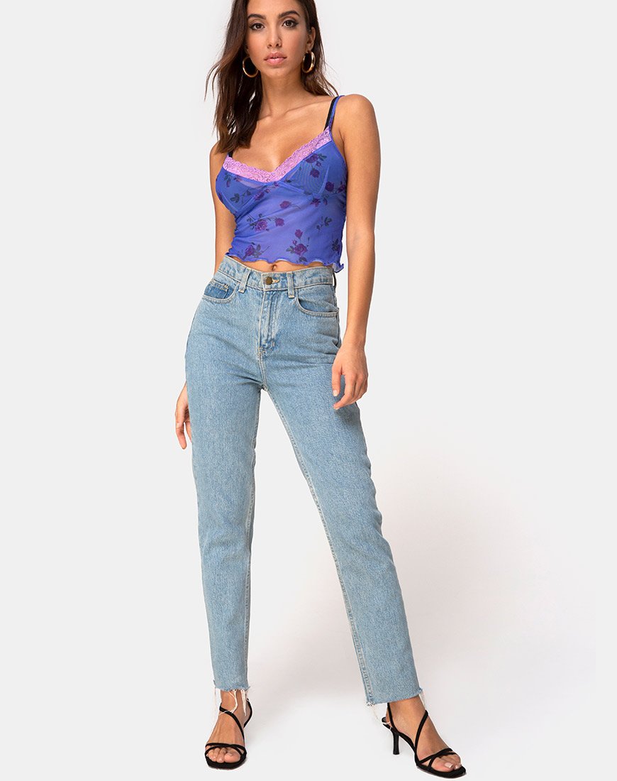 Image de Yenika Crop Top in Lilac Rose with Lilac Lace