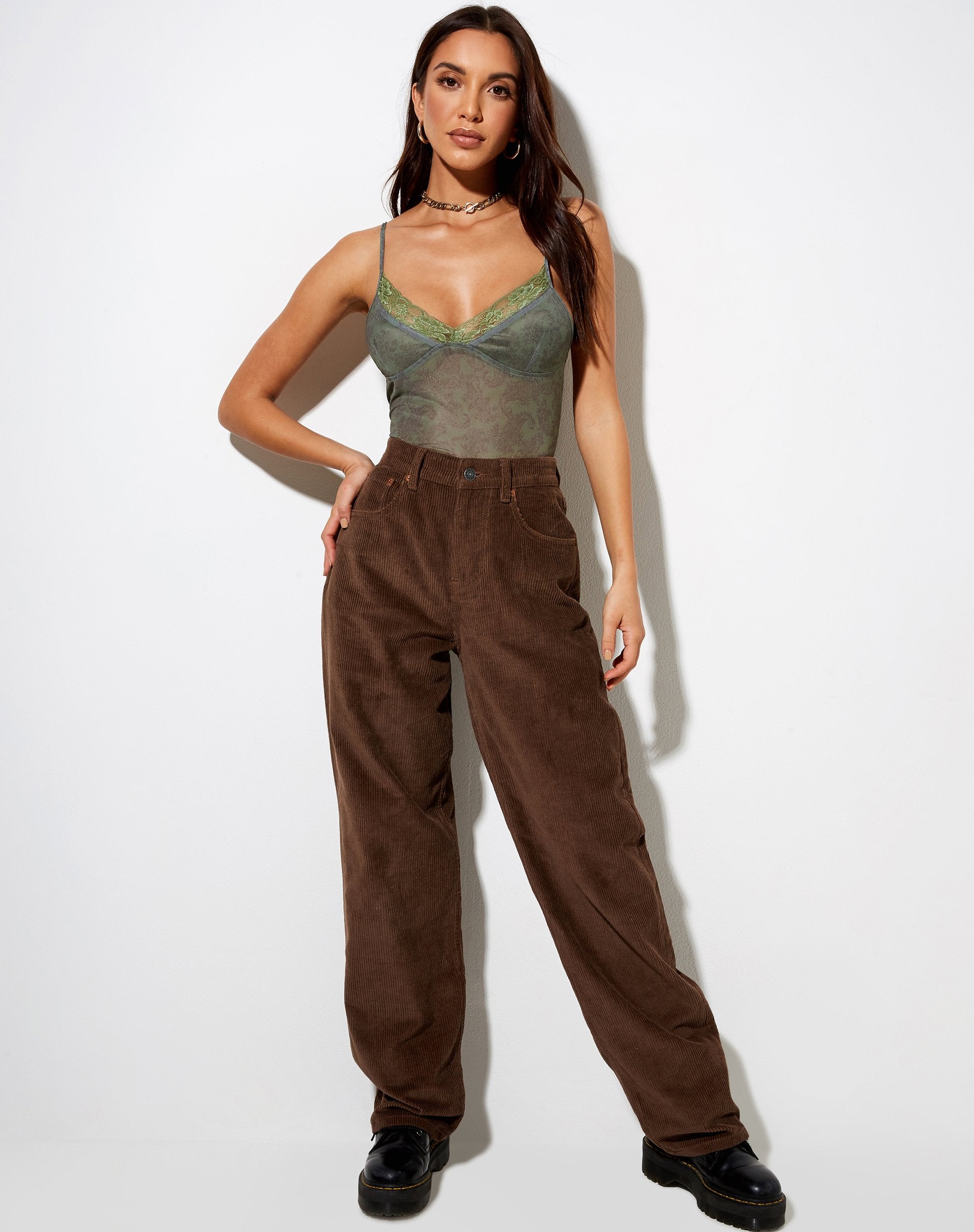 Image de Yenika Crop Top in Mono Paisley Green