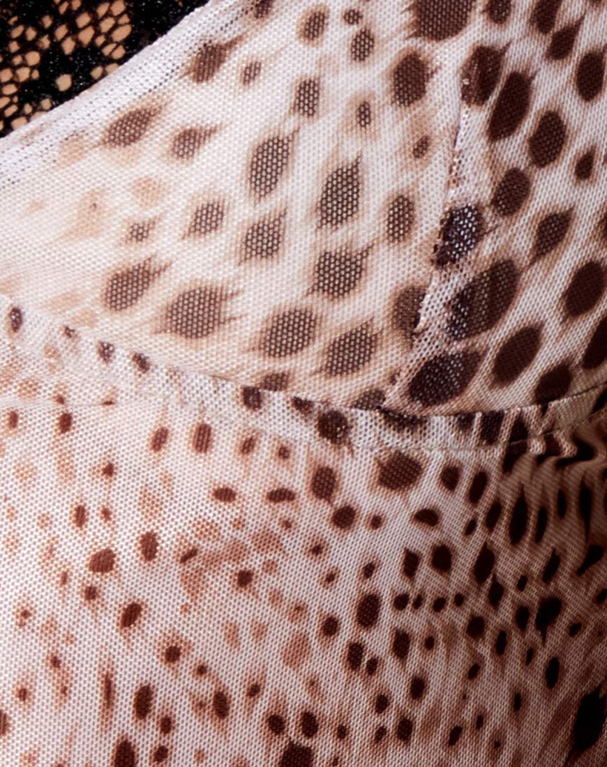 Image de Yenika Cami Top in Mesh Sand Leopard