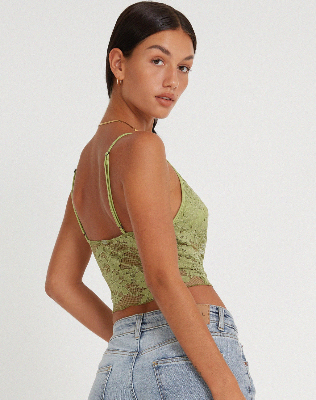 Yenko Crop Top in Lace Green