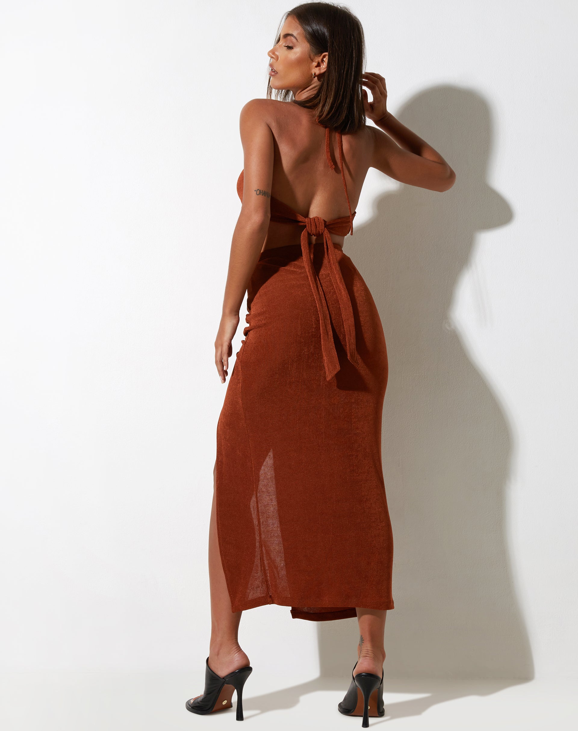 image de Yessa Crop Top in Crepe Brown