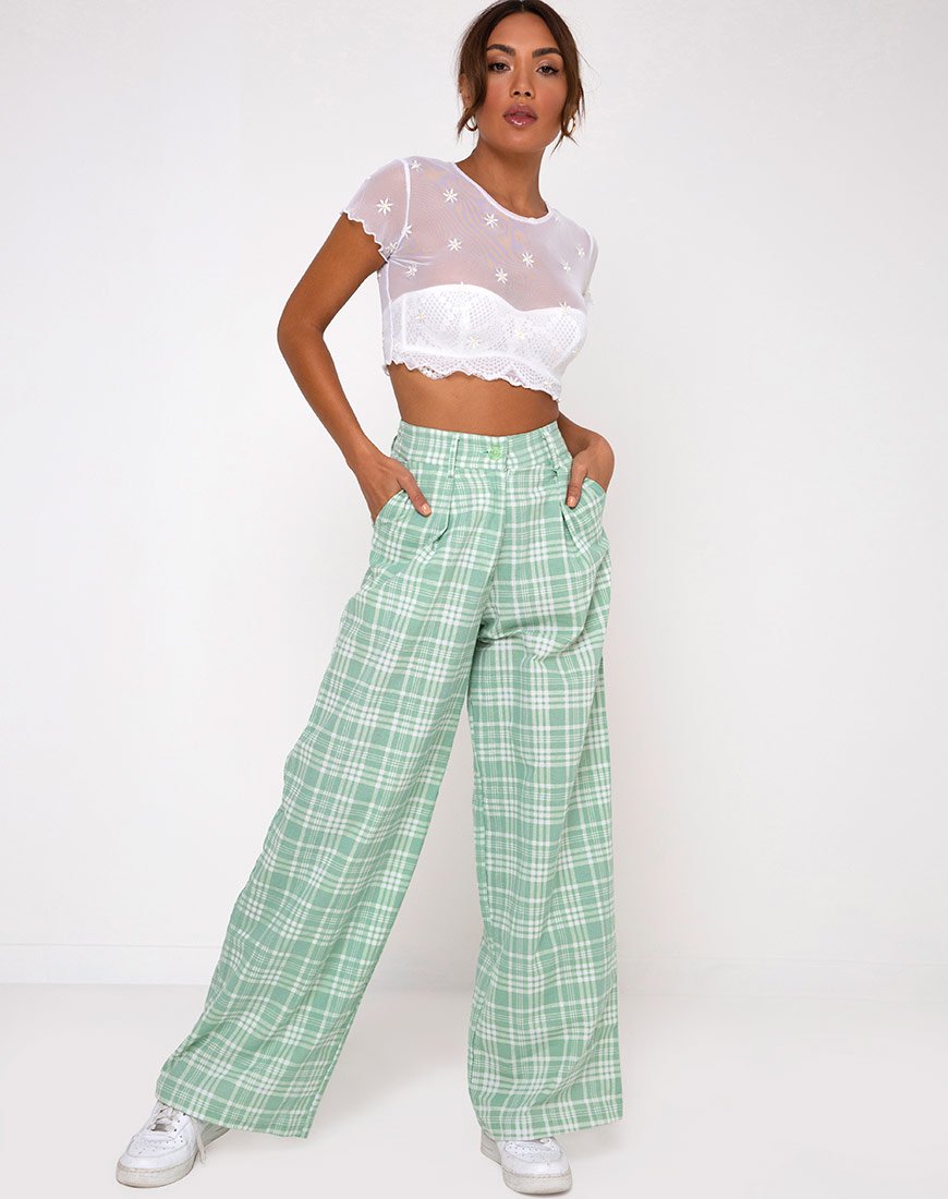 Image de Yeva Pantalon en nappe Neo Mint