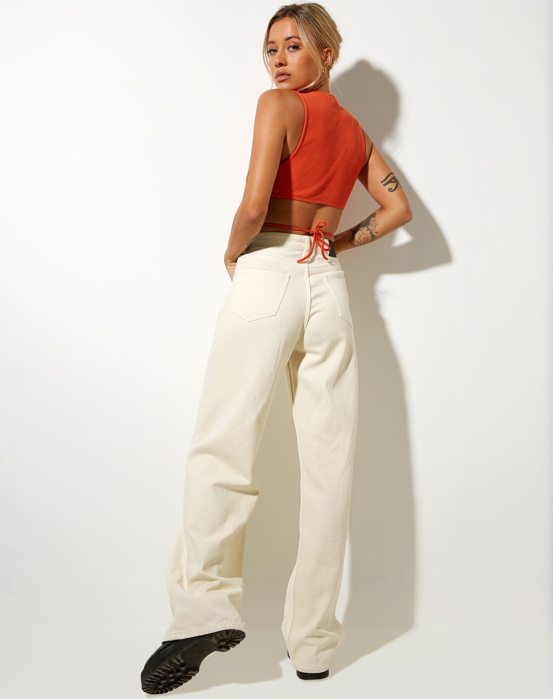 Image de Yunda Crop Top in Rib Tangerine