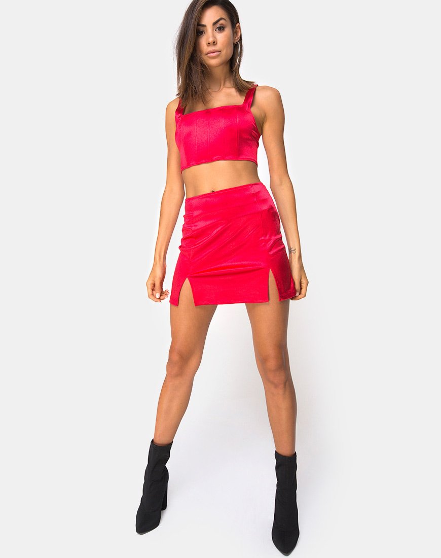 Image de la mini-jupe Zaid en rouge