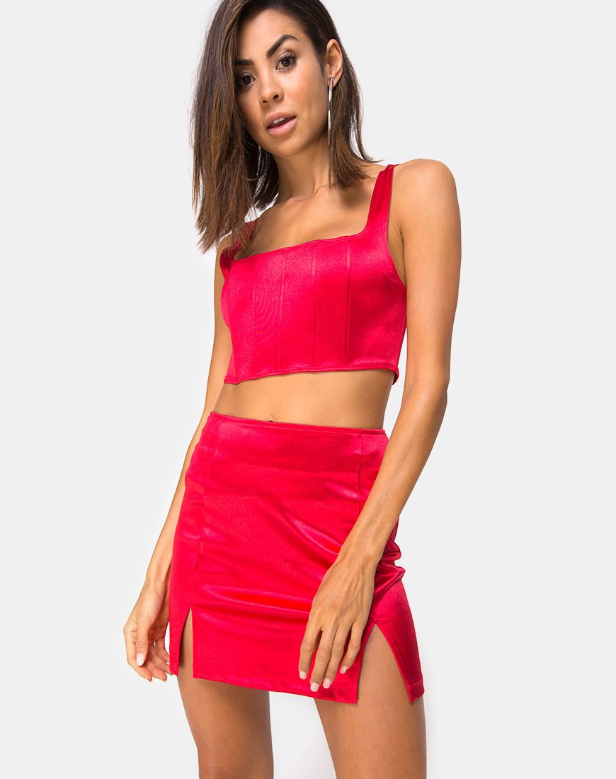 Minijupe Zaid, rouge