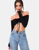 Image de Zalea Off The Shoulder Crop en noir
