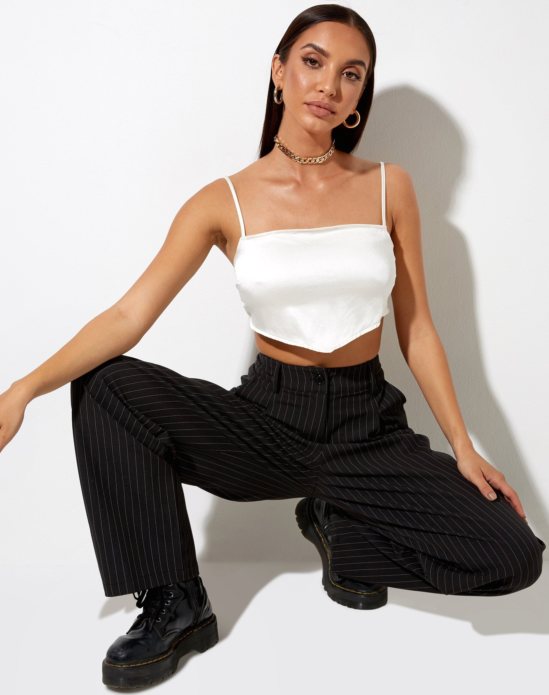 Image de Zashe Cami Top in Satin Ivory