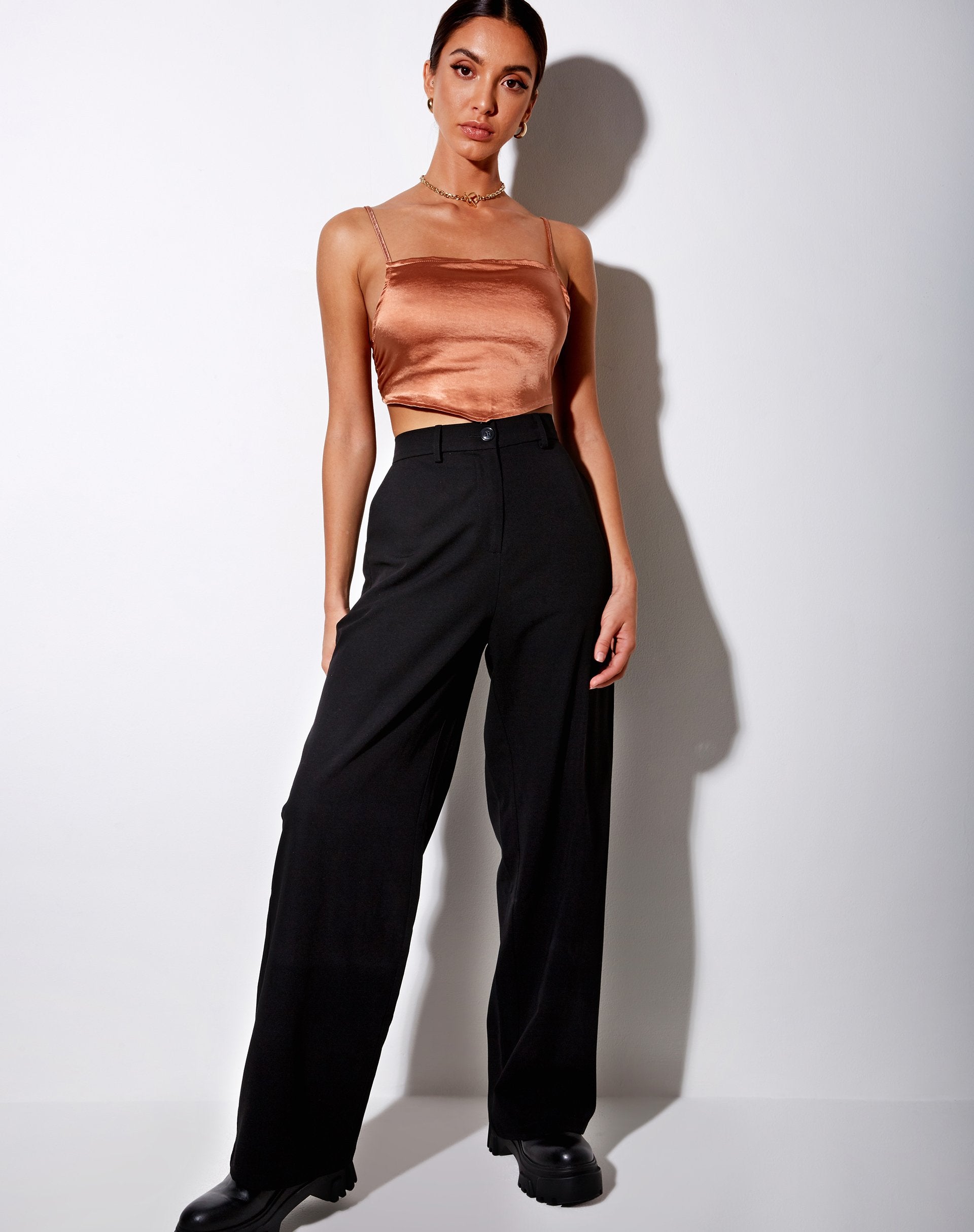 Image de Zashe Cami Top in Satin Rose Gold