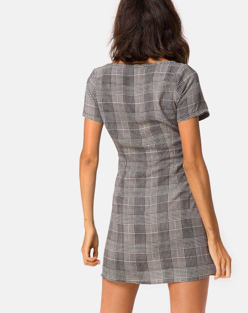 Image of Zavacca Mini Dress in Charles Check Grey
