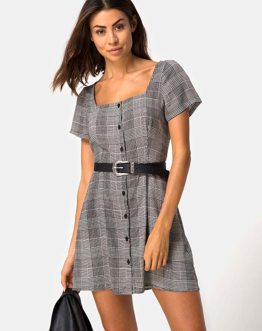 Zavacca Mini Robe en Charles Check Grey