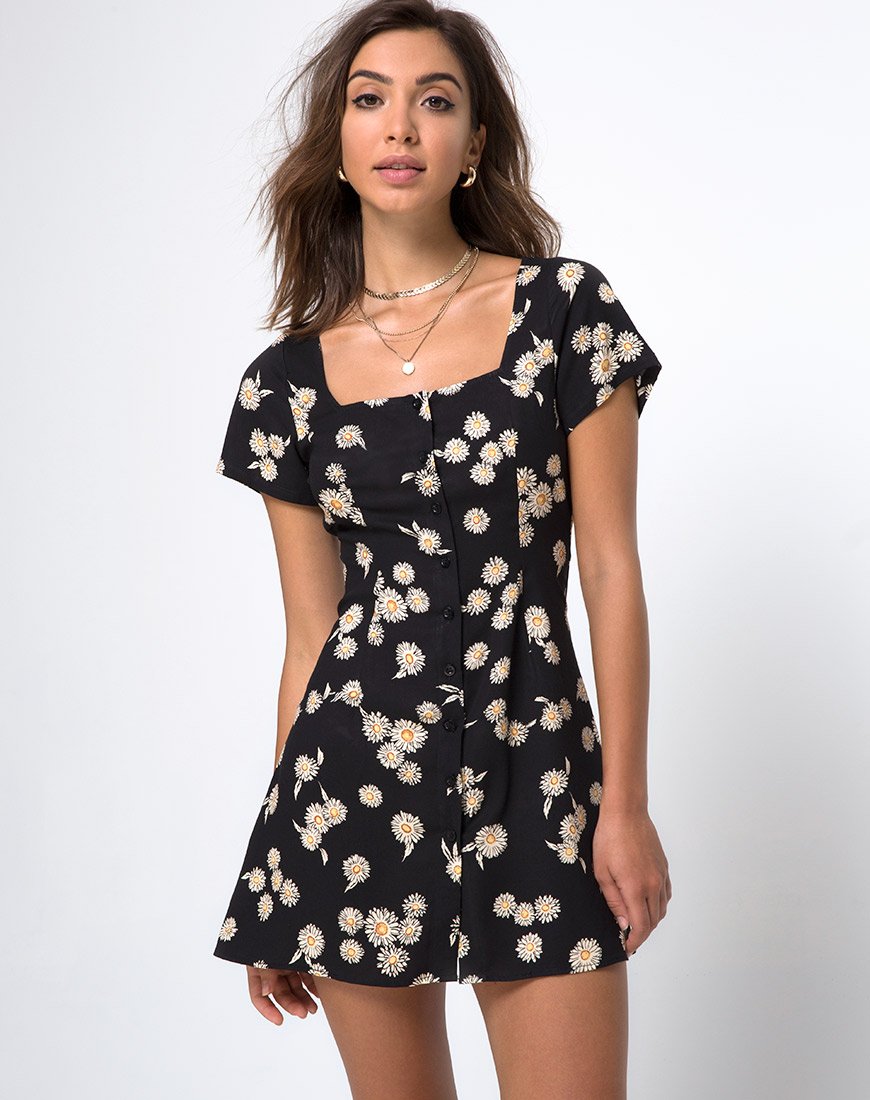 Image de Zavacca Tea Dress in Grunge Daisy Floral