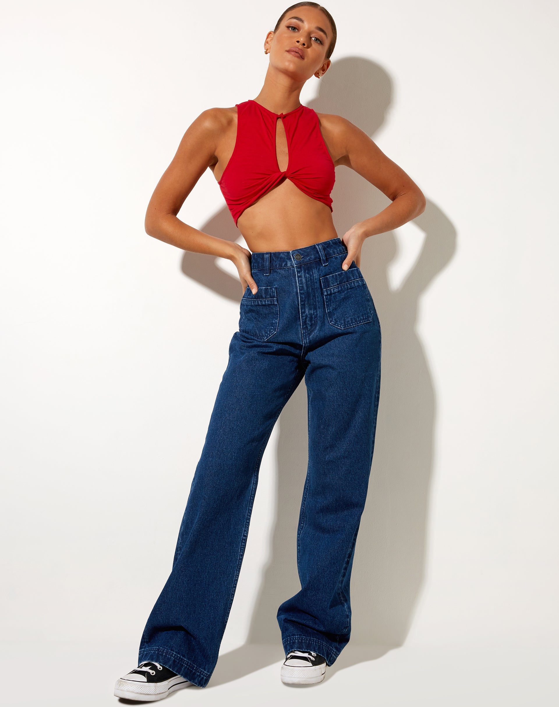 Image de Zeme Crop Top in Racing Red