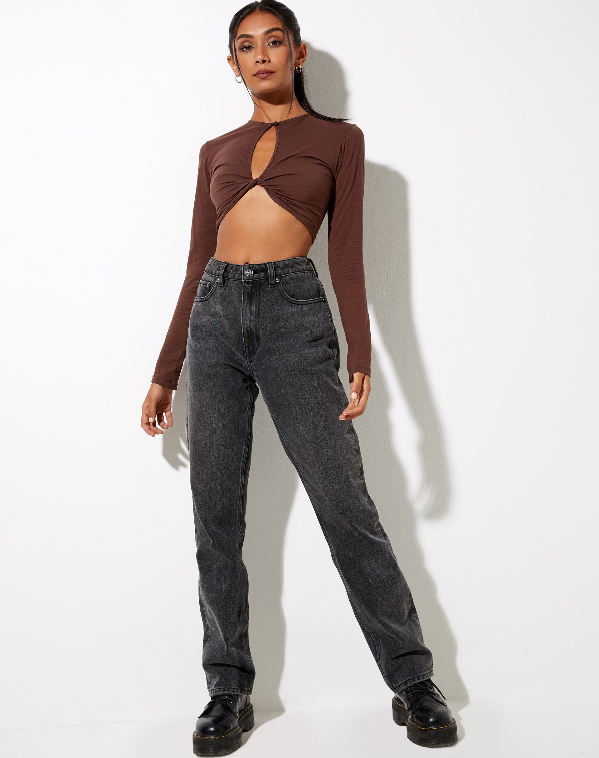 Image de Zen Crop Top in Deep Mahogany