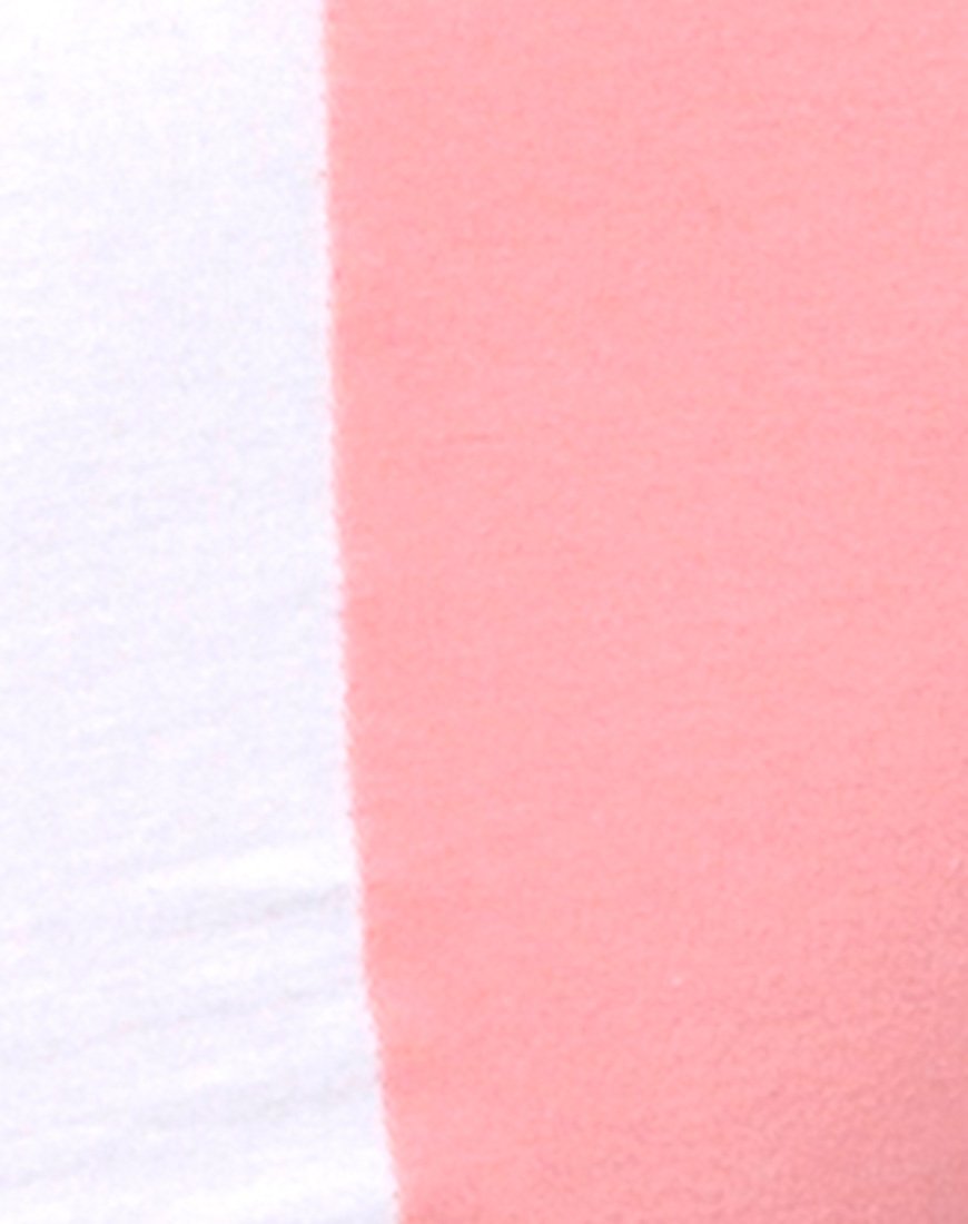Image of Zena Bodycon Dress in Pale Pink with White Stripe