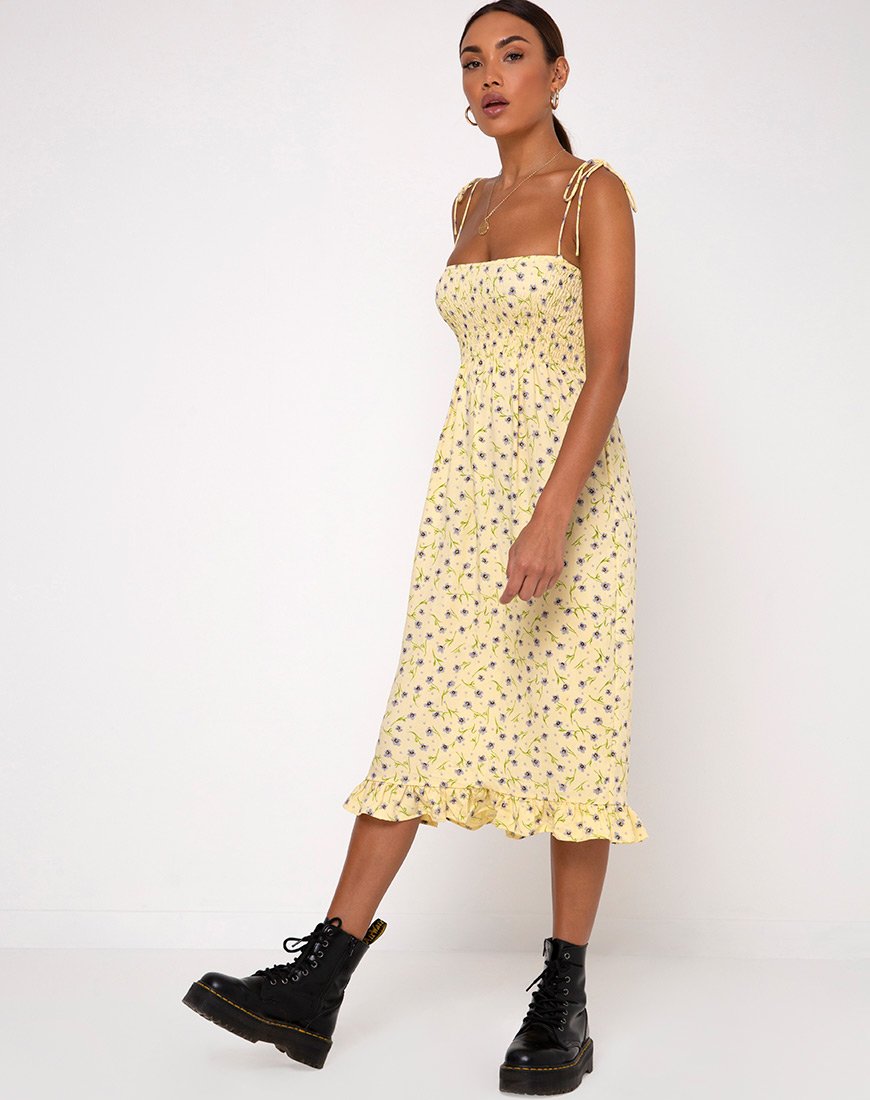 Image de la robe Zenith en fleurs sauvages Lemon Drop