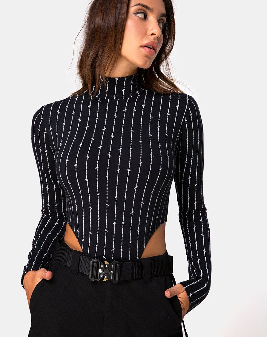 Bodice Zepani en fil barbelé noir
