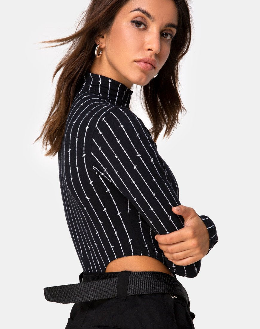 Bodice Zepani en fil barbelé noir