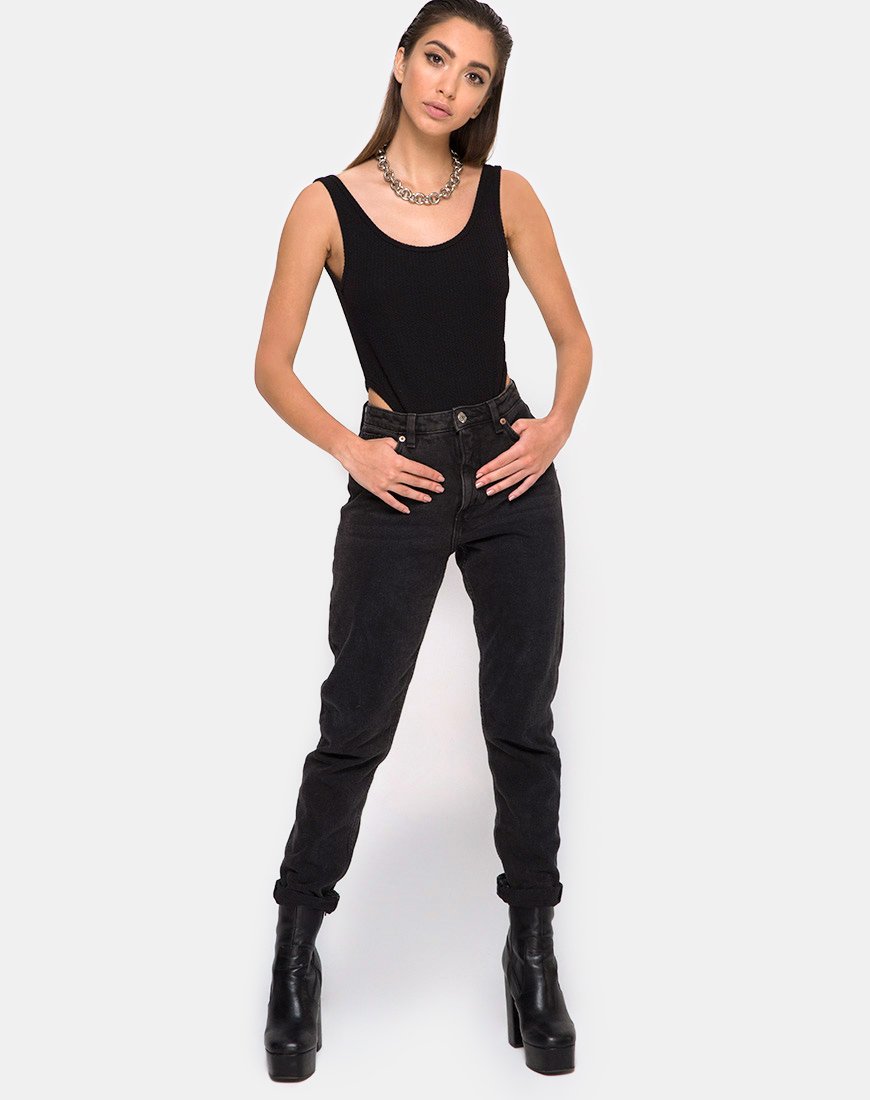 Image de Ziga Bodice Cutout in Rib Black