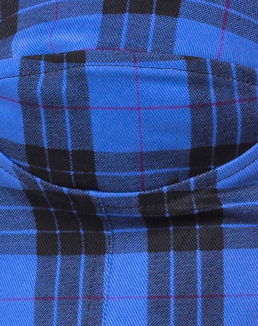 Image de Zipshi Cropped Top in Tartan Blue