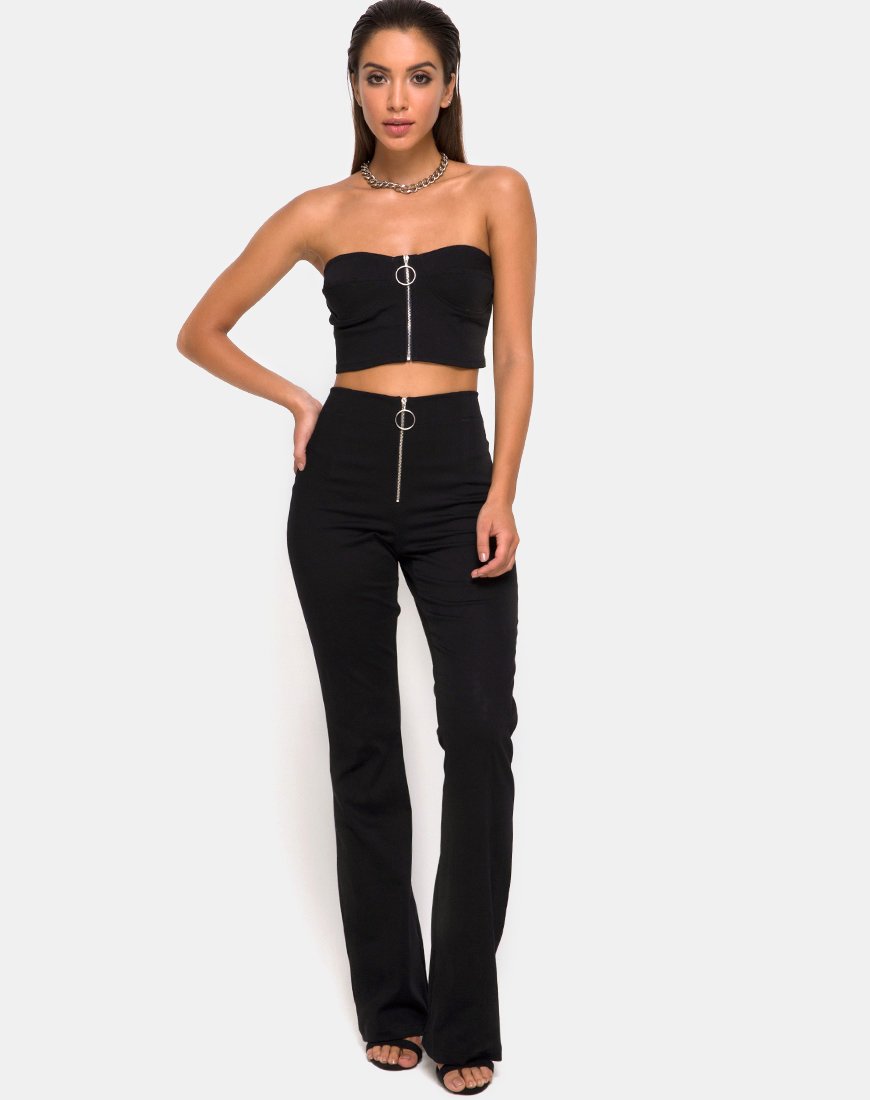 Image de Zipshi Crop Top in Black