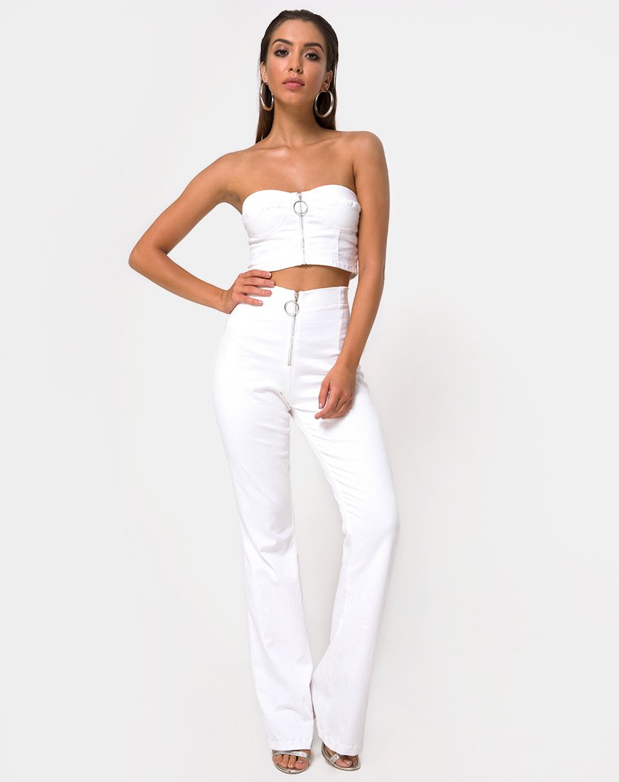 Image de Zipshi Crop Top in White