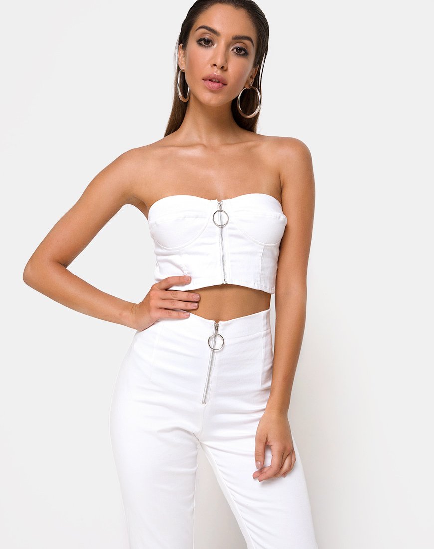 Image de Zipshi Crop Top in White