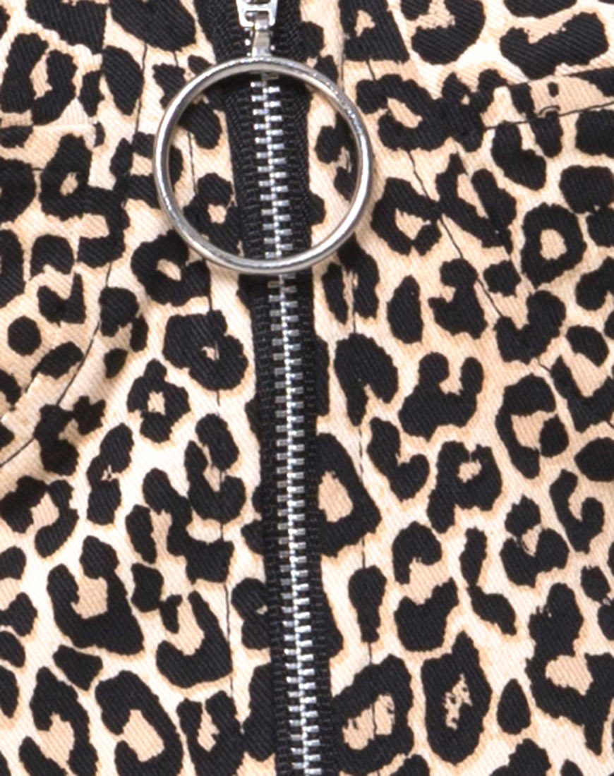 Image de Zipshi Crop Top in Rar Leopard Brown