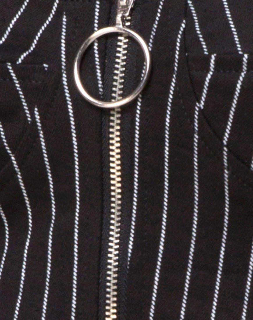 Image de Zipshi Top in Pinstripe Black