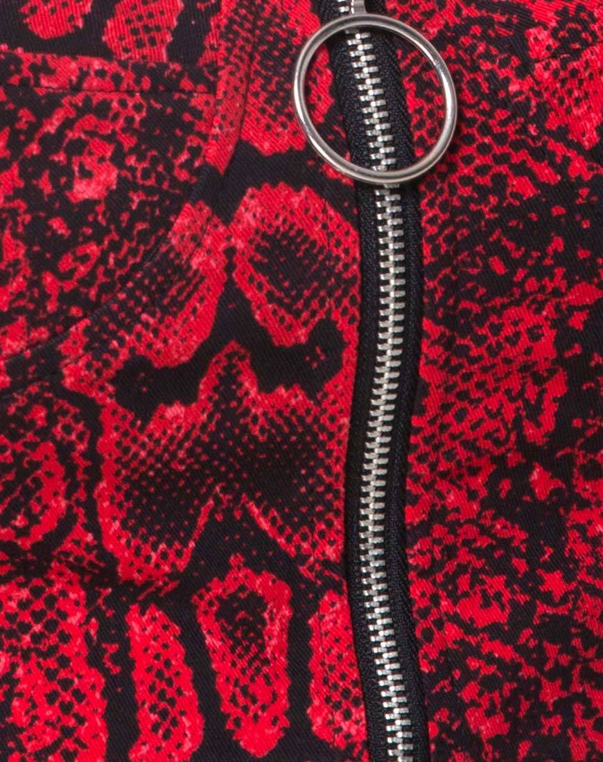 Image de Zipshi Crop Top in Snake Red