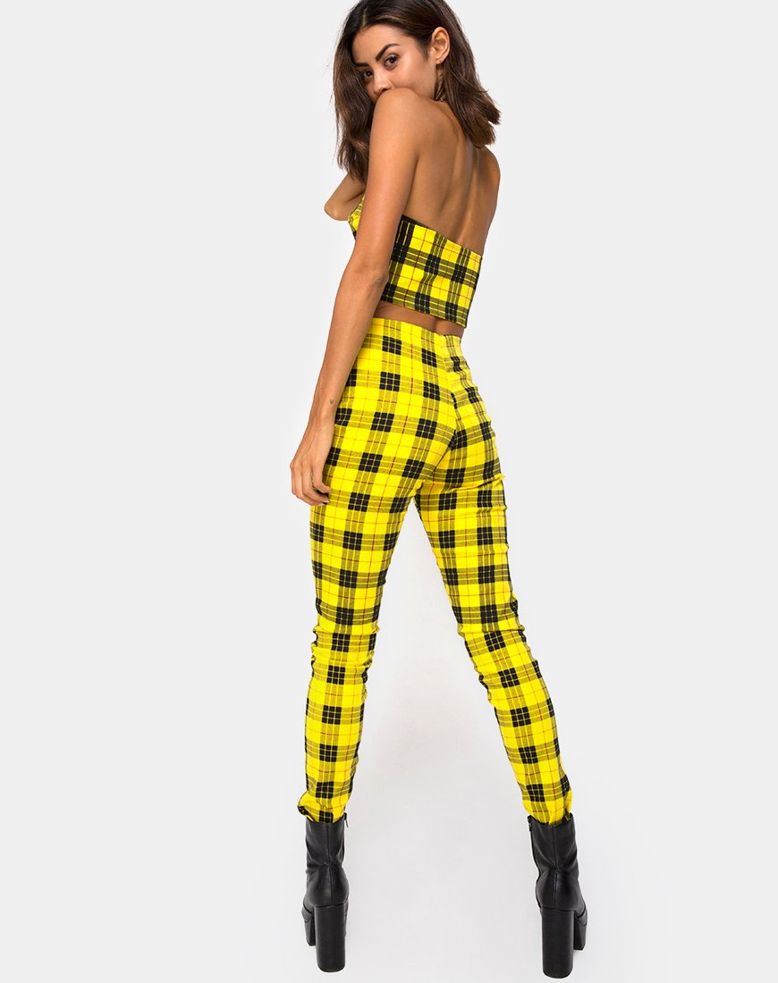 Image de Zipshi Crop Top in Winter Plaid Yellow