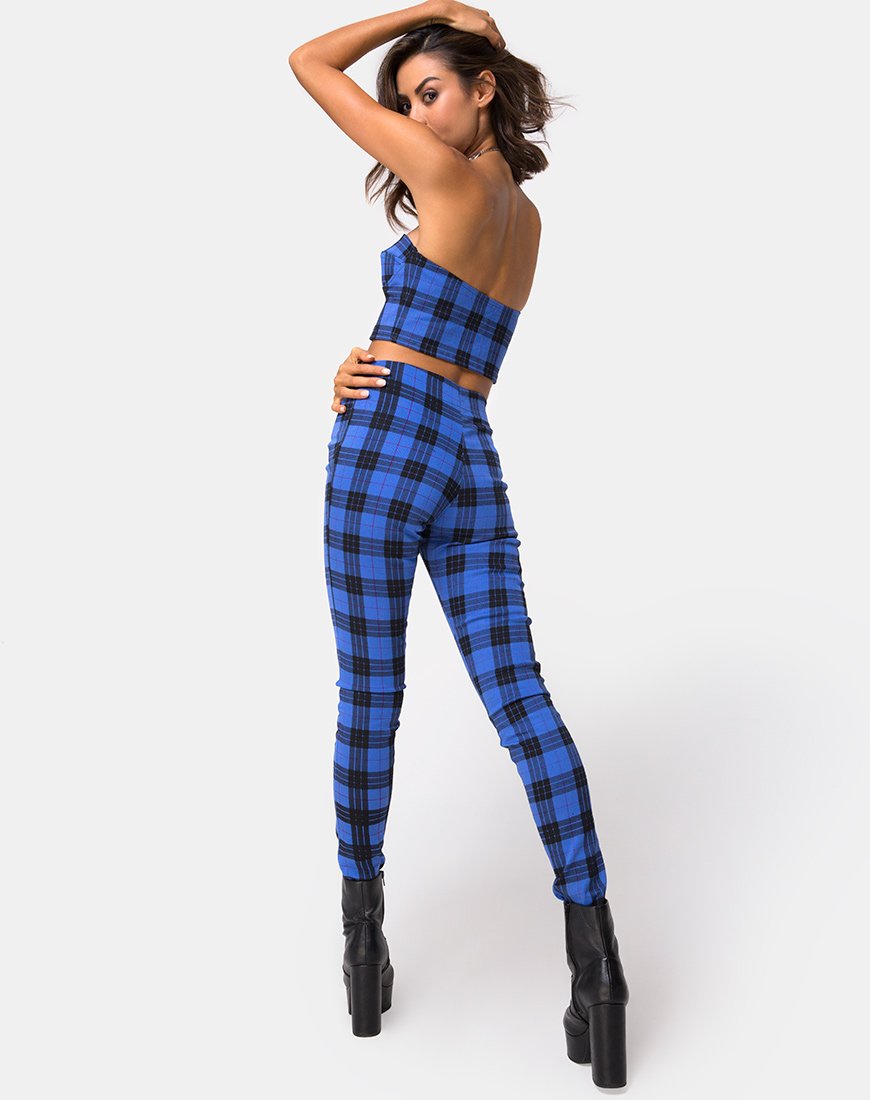 Image de Jolim Tapered Trouser in Tartan Blue