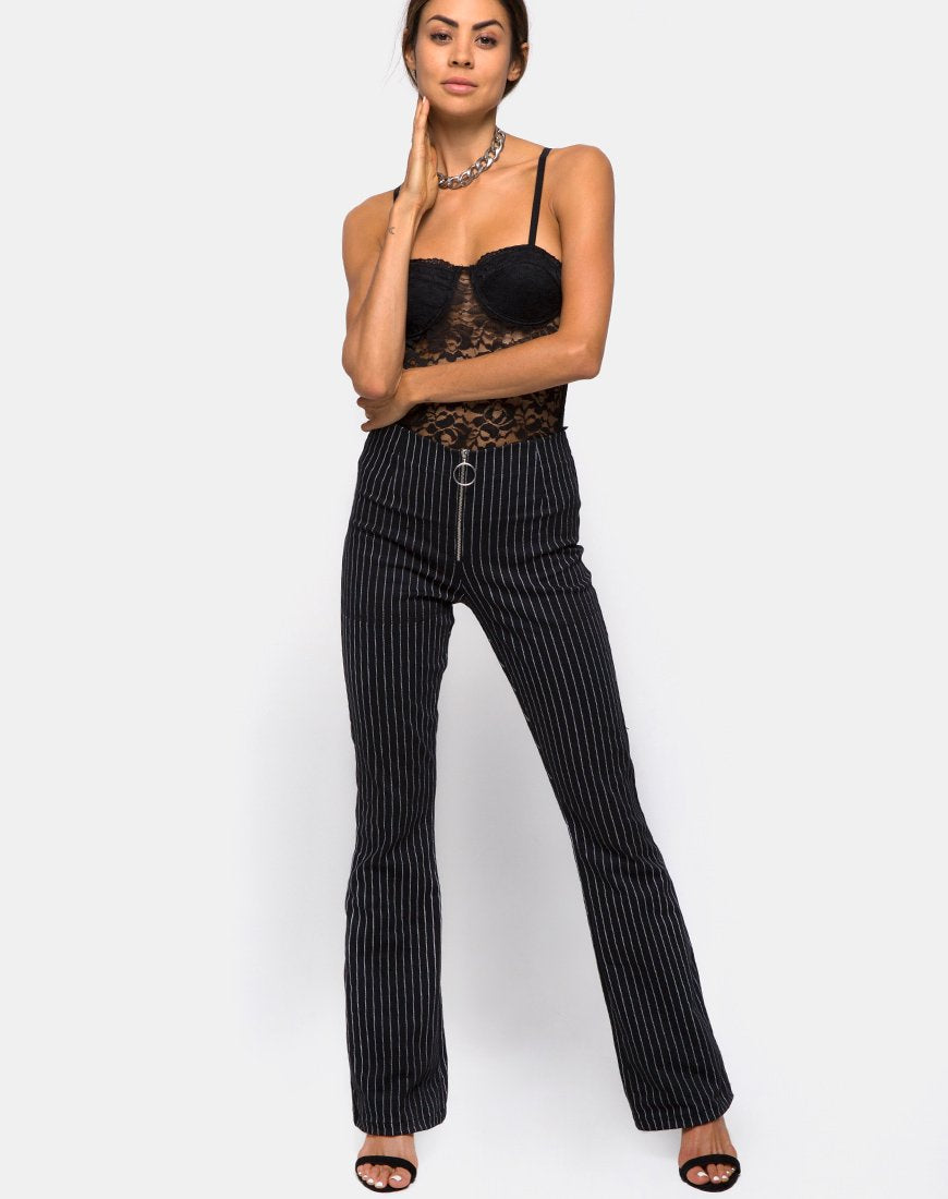 Pantalon Zolia à rayures noires